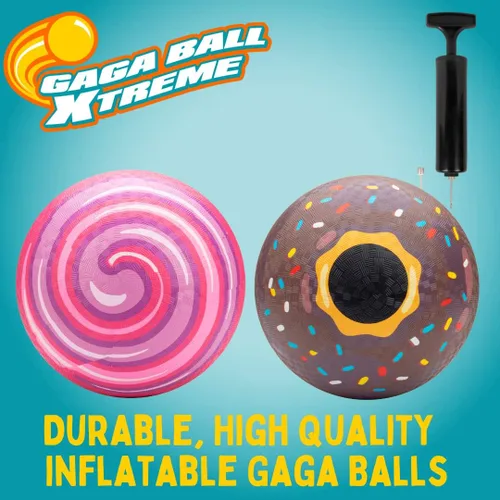 Miniatura 2 de SCS Direct Gaga Ball - Pelotas para patio de recreo (8.5 pulgadas) con bomba de aire, paquete de goma duradera para recreo, dodgeball, kickball