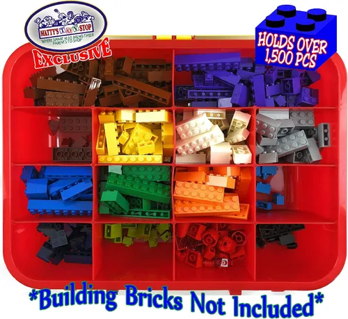 Miniatura 4 de Matty's Toy Stop Brik-Kase 2-GO - Estuche organizador de viaje, construcción, almacenamiento y organizador de 13 pulgadas con tapa de placa
