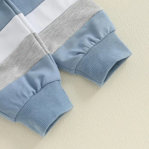 Miniatura 22 de Kuriozud Conjunto de 2 piezas de sudadera con cuello redondo y pantalones deportivos para niños pequeños para otoño e invierno