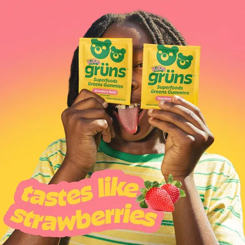 Miniatura 7 de Gruns Multivitamínico para niños, sin azúcar, superalimento Super Greens con 20 vitaminas y minerales, alfalfa, espirulina, clorella, fibra
