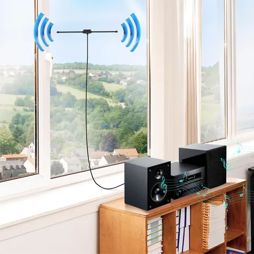Miniatura 5 de Bingfu Antena dipolo de radio FM para receptor estéreo interior Pioneer Onkyo Yamaha Marantz Bose Wave Sistema de música FM Radio FM Receptor