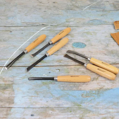 Miniatura 7 de Westcott CarboTitanium - Juego de herramientas de tallado de lujo para trabajar en madera, tallado de jabón, impresión, escultura de arcilla, juego