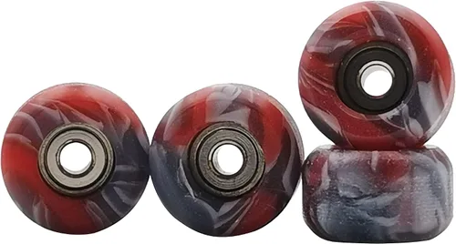 Miniatura 7 de Ruedas de Fingerboard con Rodamiento CNC Torneadas Color Remolino Nuevo Material (Mezcla Negra)