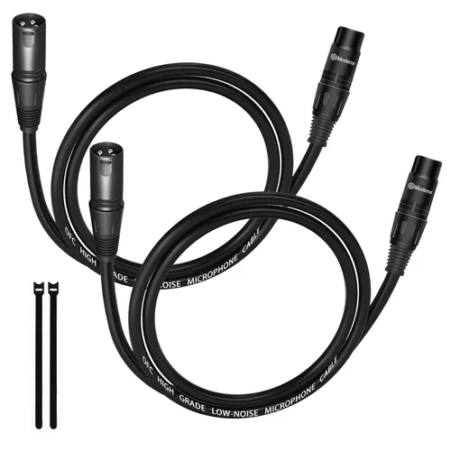 Miniatura 8 de XLR - Paquete de 2 cables de micrófono macho a hembra de 6 pies, cable de audio equilibrado para micrófono, mezclador, altavoces PA, estudio