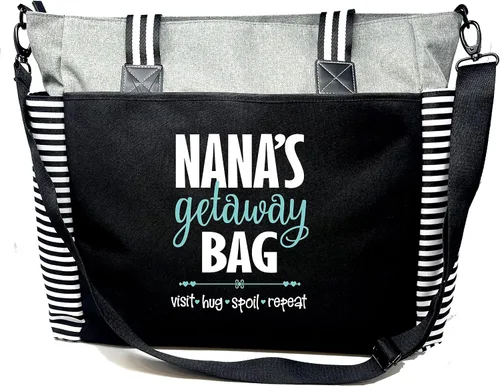 Miniatura 107 de Brooke & Jess Designs Bolso de mano para la abuela – Bolso de lona resistente con cremallera y bolsillo interior para la abuela para uso diario