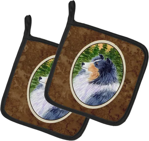 Miniatura 109 de Caroline's Treasures SS8617PTHD - Juego de soportes para ollas de cocina resistentes al calor, almohadillas calientes para horno para cocinar, Husky