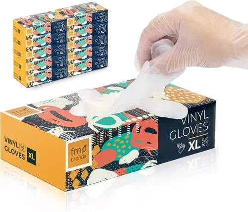 Miniatura 8 de Fit Meal Prep Paquete de 100 guantes desechables de vinilo para preparación de alimentos, sin látex, sin polvo, ideales para cocina, baño, hogar