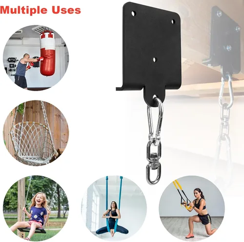 Miniatura 4 de Soporte de suspensión de bolsa de boxeo resistente, soporte de suspensión de bolsa de 360°, rotación de 360°, gancho de vigas de madera