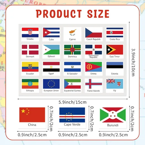 Miniatura 2 de 960 calcomanías de bandera del mundo, 192 banderas de países del mundo, mini calcomanías de bandera nacional para planificador escolar, álbum