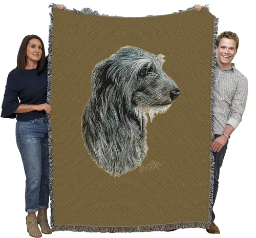 Miniatura 12 de Pure Country Weavers Manta tejida Scottish Deerhound Blue BG por Robert May - Manta de tapiz de algodón, fabricada en los Estados Unidos, 72 x 54