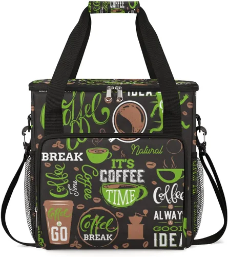 Miniatura 30 de Bolsa de transporte con diseño de acuarela para cafetera de granos de café, bolsa tote de almacenamiento y viaje para café, compatible con cafetera