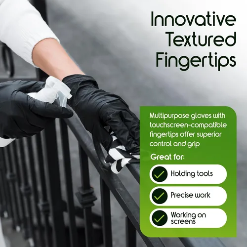 Miniatura 7 de Inspire HEAVY DUTY ORIGINAL - Guantes elásticos de nitrilo negro, desechables, sin látex, para alimentos, mecánico, 6 mil negro o naranja de 0.315 in