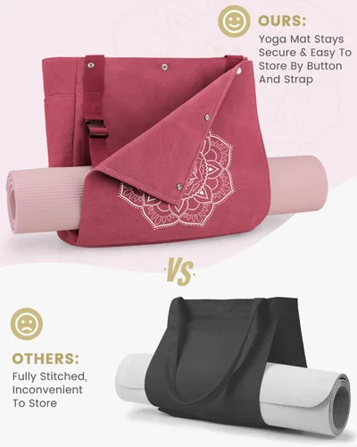 Miniatura 2 de Gonex Bolsa para Esterilla de Yoga, Bolsa de Gimnasio Tipo Tote con Múltiples Bolsillos para Mujeres y Hombres, Portaesterillas de Yoga de Lona