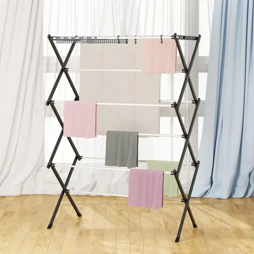 Miniatura 2 de Tendedero Plegable para Ropa, Tendedero de Ropa Plegable para Interiores, Secadores para Lavandería - 40" x 28.8" x 14.2", Ahorro de Espacio Blanco