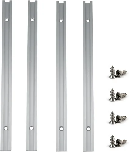 Miniatura 2 de 4 piezas de 11.811 in/12 pulgadas de aluminio deslizantes con tornillos perfil de doble corte universal con agujeros de montaje preperforados