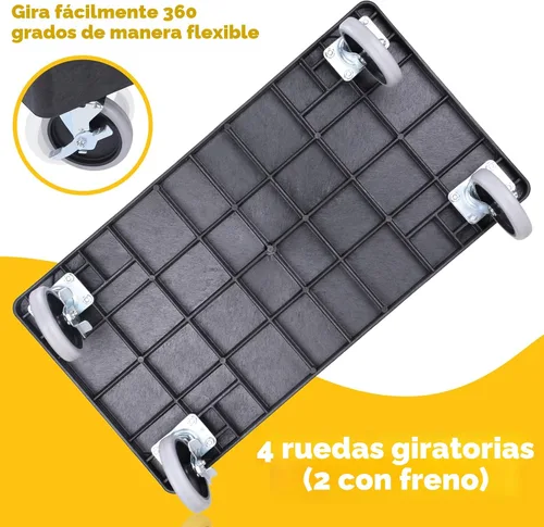 Miniatura 3 de ELAFROS Carrito utilitario de plástico resistente de 34 x 17 pulgadas - Carrito de trabajo con almacenamiento de tina con estantes profundos