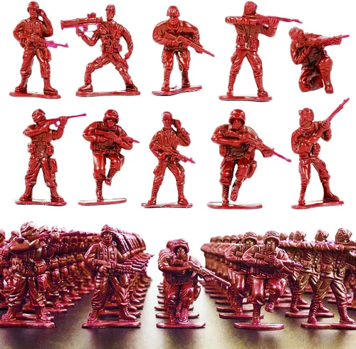 Miniatura 7 de Figuras de acción de plástico de 2 pulgadas, 10 esculturas únicas, paquete de 100 (verde)
