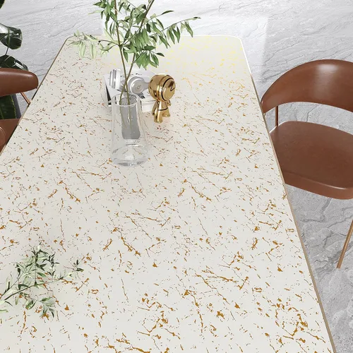 Miniatura 2 de VEELIKE Papel de contacto de mármol beige dorado para encimeras, papel tapiz de mármol blanco impermeable, para encimeras de cocina y baño, 15.7 x