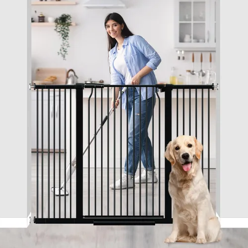 Miniatura 8 de Puerta de bebé extra alta de 41 pulgadas con puerta, puertas de perro de 29.6 a 40.5 pulgadas de ancho para puertas, escaleras, puerta grande