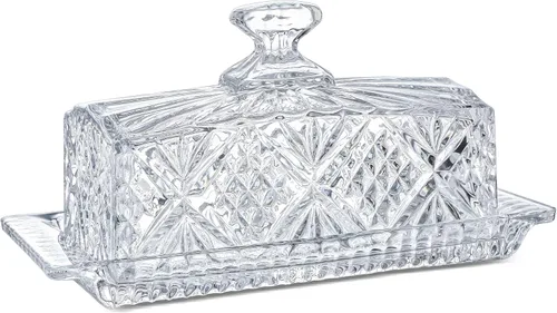 Miniatura 10 de Mantequillera de cristal transparente con tapa para encimera, plato de mantequilla de cristal de 6.5 pulgadas con tapa, bandeja de mantequilla