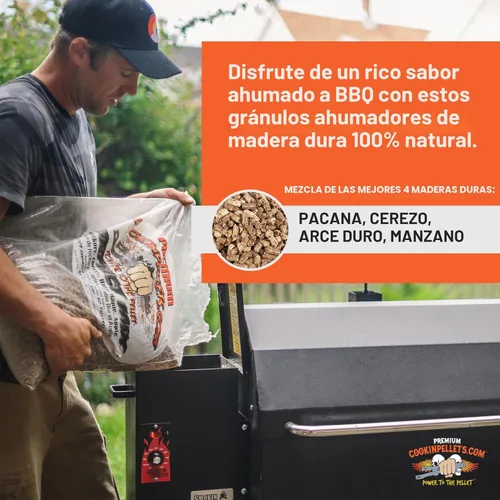 Miniatura 3 de CookinPellets Perfect Mix - Parrilla de madera dura natural, nogal, cereza, arce duro y manzana, pellets de madera para parrilla de pellets