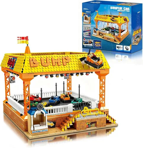 Miniatura 10 de Sosuy Juego de Construcción de Carrusel, Modelo de Tiovivo Motorizado Eléctrico, Juguete de Parque de Atracciones para Niños, Niñas y Adolescentes