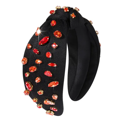 Miniatura 9 de NVENF Diadema de Bandera Americana para Mujeres Diadema del 4 de Julio Accesorios Diadema Anudada de Cristal con Diamantes de Imitación Rojo Blanco