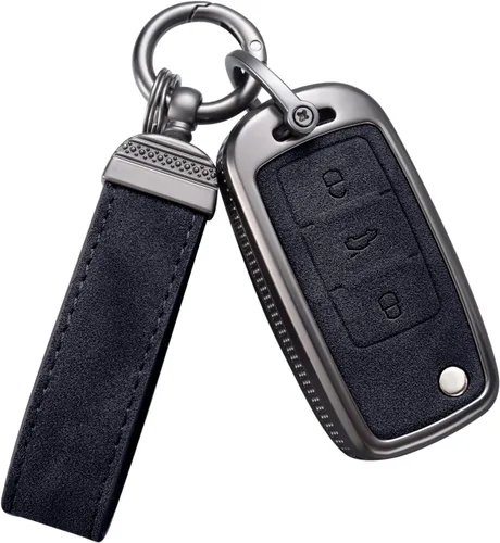 Miniatura 8 de YO&YOYE Compatible con funda para llavero VW Volkswagen con llavero protector de llave de cuero