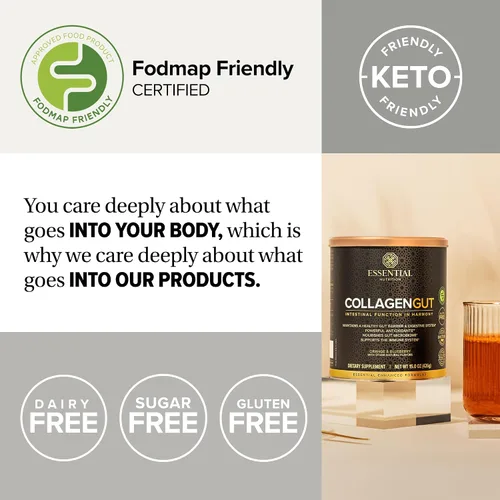 Miniatura 3 de Essential Nutrition - Colágeno intestinal - Polvo de péptidos de colágeno - Suplemento de salud intestinal Inmunidad - Fibra prebiótica, extracto