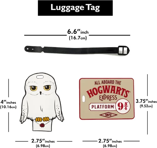 Miniatura 6 de Harry Potter Hedwig The Owl and Hogwarts - Etiquetas de equipaje de PVC 9-34 juego de 4