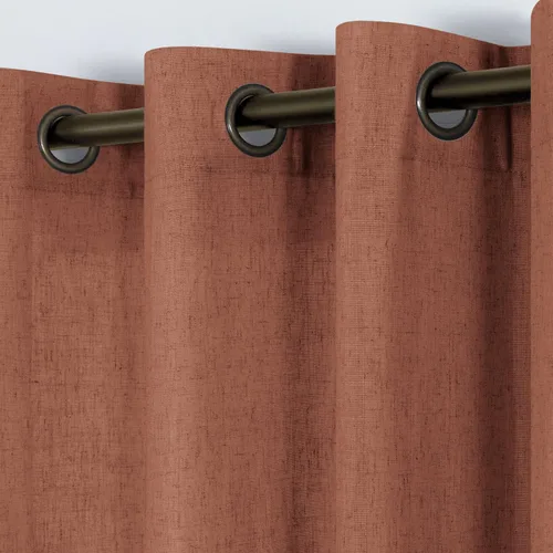 Miniatura 14 de KOUFALL Cortinas de lino azul piedra para dormitorio, 2 paneles de cortinas semitransparentes azul empolvado con ojales de bronce para sala