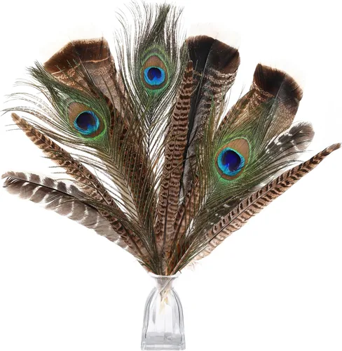 Miniatura 2 de Ballinger Plumas de faisán naturales grandes – 8-12 pulgadas, 4 estilos, 15 plumas de manualidades surtidas a granel, plumas de pavo real faisán