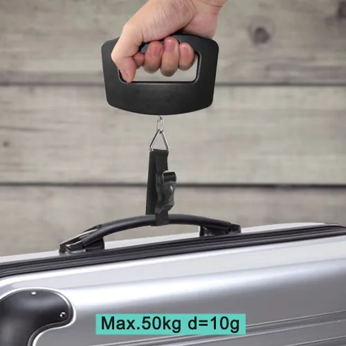 Miniatura 8 de AFUNTA Báscula de equipaje de 110.2 lbs y 0.35 oz, 2 básculas de equipaje digitales de mano para maletas, báscula digital electrónica para colgar