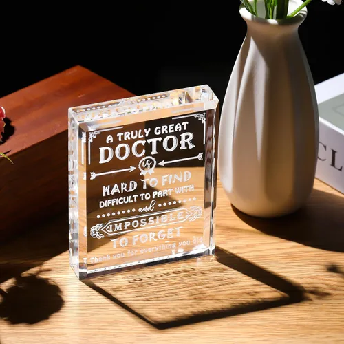 Miniatura 3 de Regalos de médico Movdyka para hombres y mujeres Placa conmemorativa de cristal Los mejores regalos del médico de todos los tiempos Regalo único