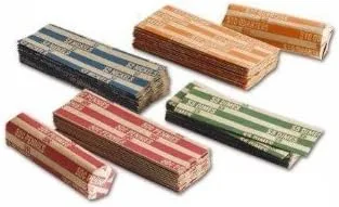 Envoltorios tubulares planos de la moneda, papel Kraft codificado por colores, surtido, 100 envoltorios por paquete