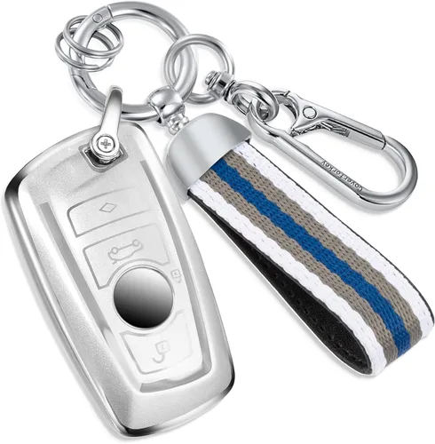 Miniatura 50 de Funda para llavero GMC con llavero de cuerda trenzada de metal antipérdida, exquisita funda suave para Tahoe Acadia Terrain Yukon Yukon XL Silverado