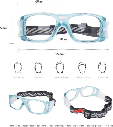 Miniatura 2 de Gafas deportivas – Gafas protectoras de baloncesto con lente extraíble y correa ajustable para gafas