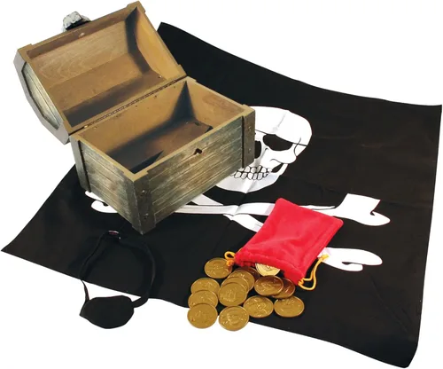 Miniatura 3 de Melissa & Doug Conjunto de juego de simulación de cofre pirata de madera