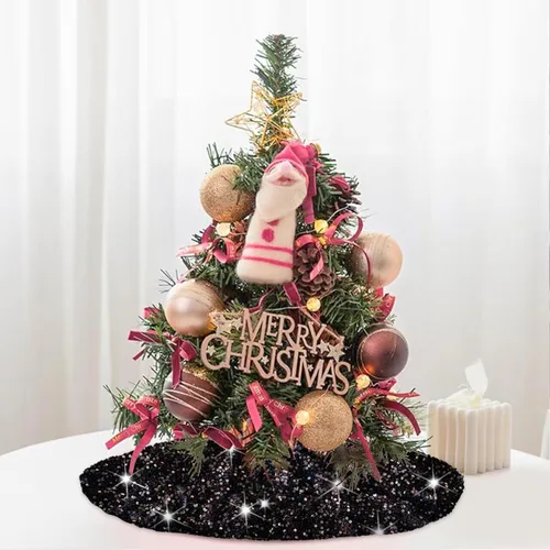Miniatura 6 de FOTSHARER Falda de Árbol de Navidad Negra de 21 Pulgadas Falda de Árbol de Lentejuelas de Sirena de Terciopelo Faldas de Árbol de Halloween