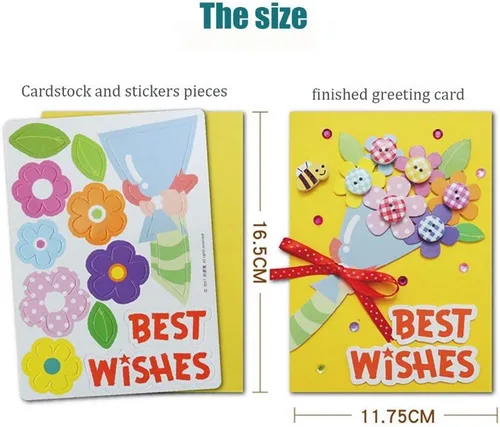 Miniatura 5 de Kit para hacer tarjetas, kit de tarjetas de felicitación hecho a mano para niños, niñas, niños, tarjeta de agradecimiento, tarjeta del día