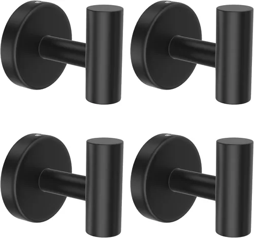 Miniatura 26 de Paquete de 4 ganchos adhesivos dorados para toallas, ganchos autoadhesivos de acero inoxidable para abrigo, gancho para colgar en la pared