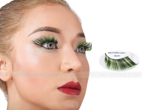 Miniatura 2 de Adivinador verde disfraz Halloween pestañas de ojos para fiesta mirando 1 par