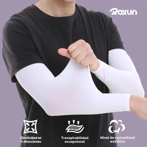 Miniatura 2 de ROXUN Mangas de brazo, compresión deportiva de protección solar UV refrescante para hombres/mujeres