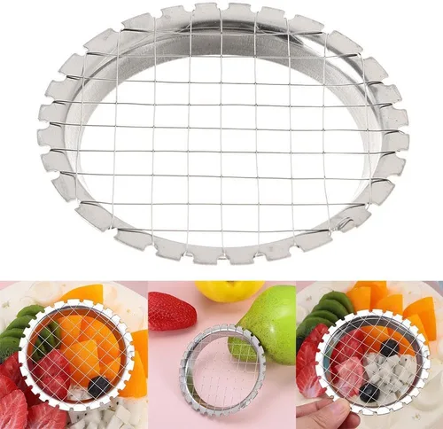 Miniatura 2 de Cortador de alimentos de acero inoxidable - Cortador de huevos, cortador de cubos de frutas, ensalada y tomate para huevos duros y papas