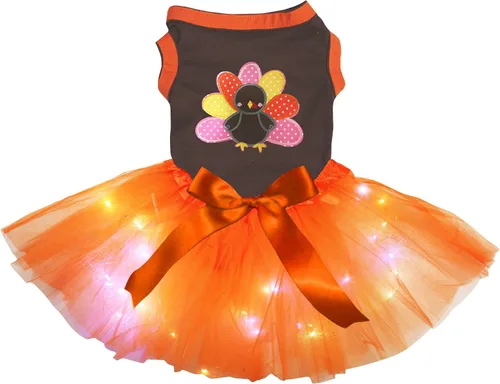 Miniatura 8 de Petitebella Vestido de cachorro de pavo arcoíris (marrón/naranja, talla XS)