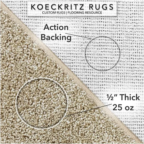 Miniatura 6 de KOECKRITZ Alfombra de área para interiores de 2 x 3 pies – Alfombra texturizada de felpa Frieze, corte personalizado de 1/2 pulgada de grosor