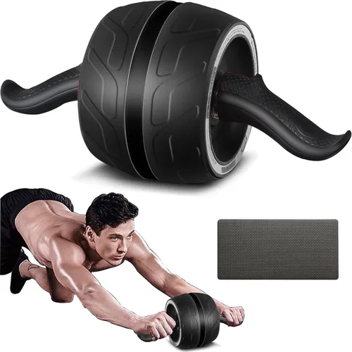 AB Wheel Roller with Resistance Spring, Automatic Rebound Exercise Abdominal Ultra-Wide Wheels Fitness for Gym & Home, Core Work-out