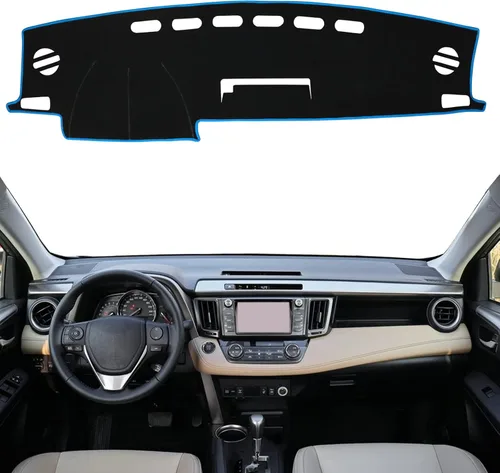 Miniatura 13 de para Toyota Rav4 2013 2014 2015 2016 2017 2018 Funda para Salpicadero, Funda para Consola Central, Alfombrilla para Tablero, Alfombra Protectora