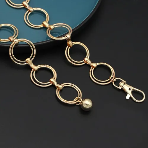 Miniatura 3 de HIQUACC Cadena de cintura de metal para mujer, joyería de cuerpo grueso, cinturón de eslabones para el vientre