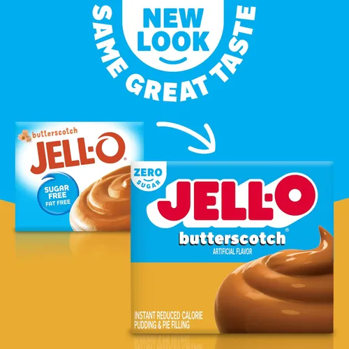 Miniatura 4 de Jell-O Butterscotch - Mezcla de pudín instantáneo y relleno de pastel sin azúcar y sin grasa, paquete de 24 unidades, cajas de 1 oz, como se ve